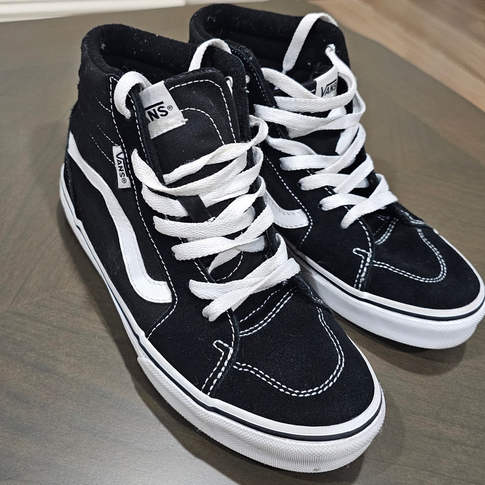 Vans Black and White High-Top Sneakers